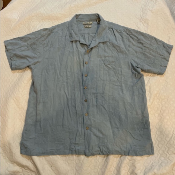 Batik Bay Button Down Short Sleeve Men’s Shirt 2XLT 100% Silk Machine Washable - Picture 2 of 8